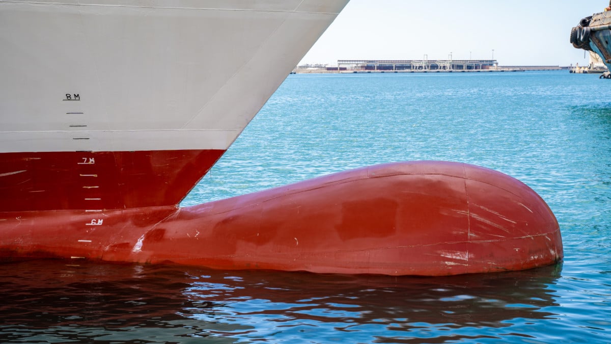 Bulbous bow, hull and waterline