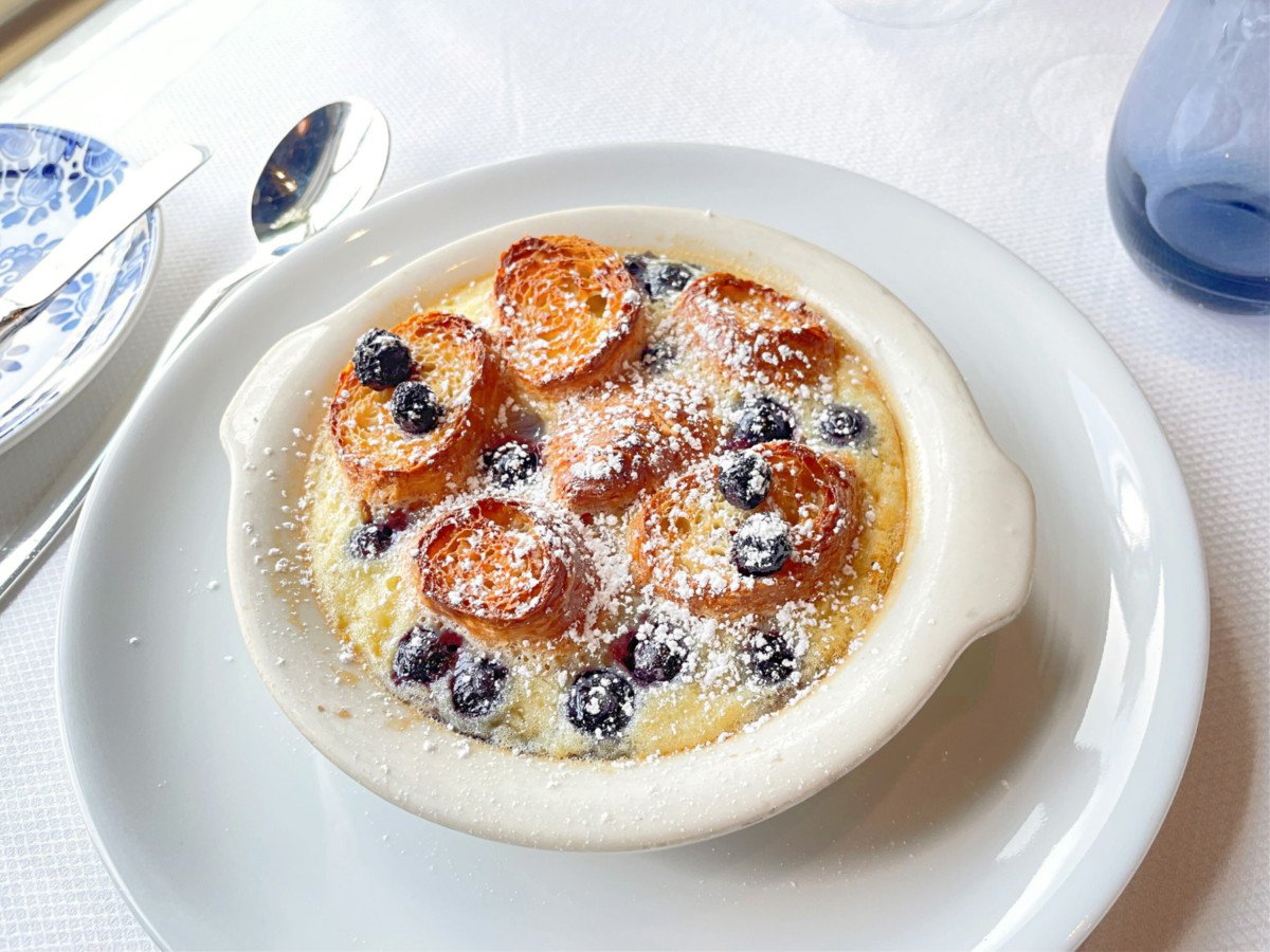 Holland America Line Blueberry Croissant Pudding